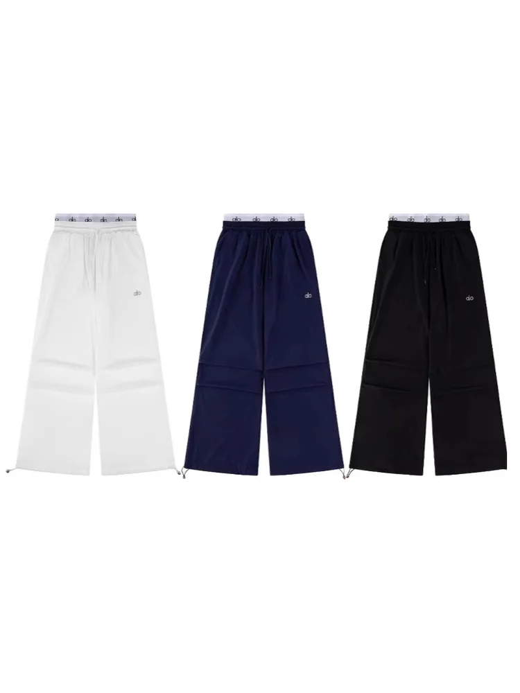 الرجعية الكورية Sle عارضة السراويل واسعة الساق كوي الجافة مزدوجة الخصر رئيس الشمس حماية فضفاضة تناسب أنبوب مستقيم عارضة السراويل