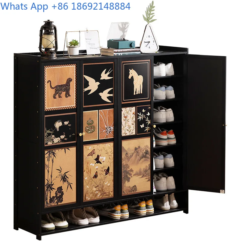 Tall Standing Shoe Cabinet for Home Entryway Narrow Hallway Storage Closet with Multiple Layers and Large Capacity