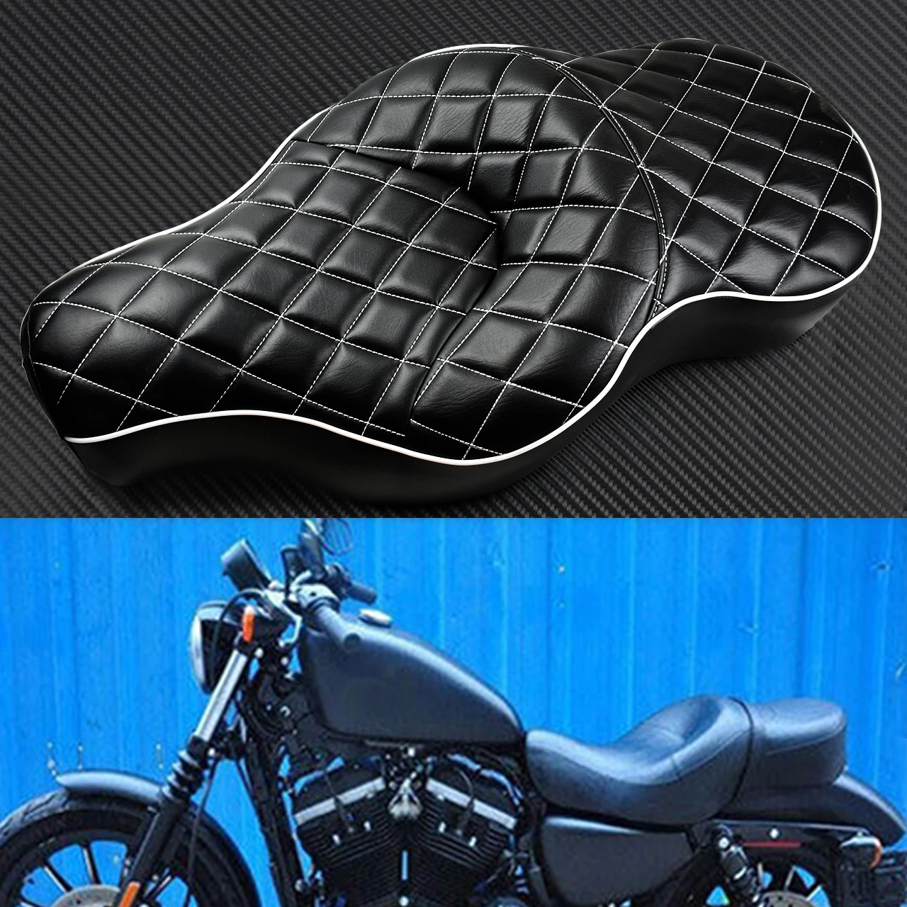 Motorcycle Driver Passenger Two Up Seat For Harley Sportster XL 883 1200 48 Forty Eight 2004-2022 Nightster Roadster Superlow