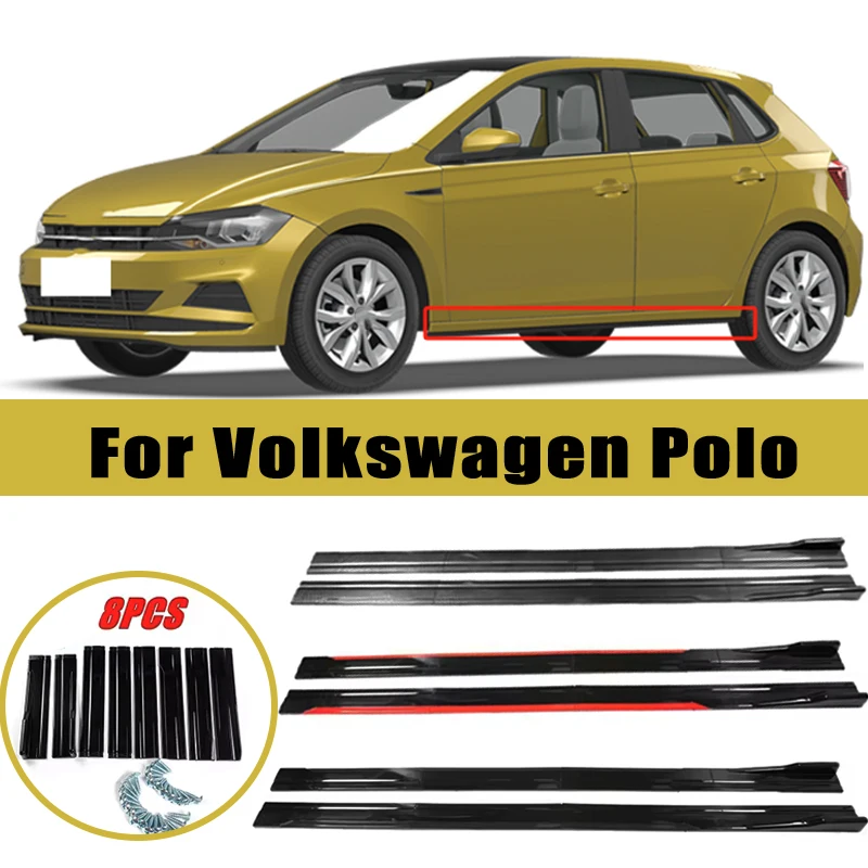 

Universal 2m/2.2m Car Side Skirt Extension SplitterBumper Racing Side Wing Bumper Lip Side Spoiler For Volkswagen Polo