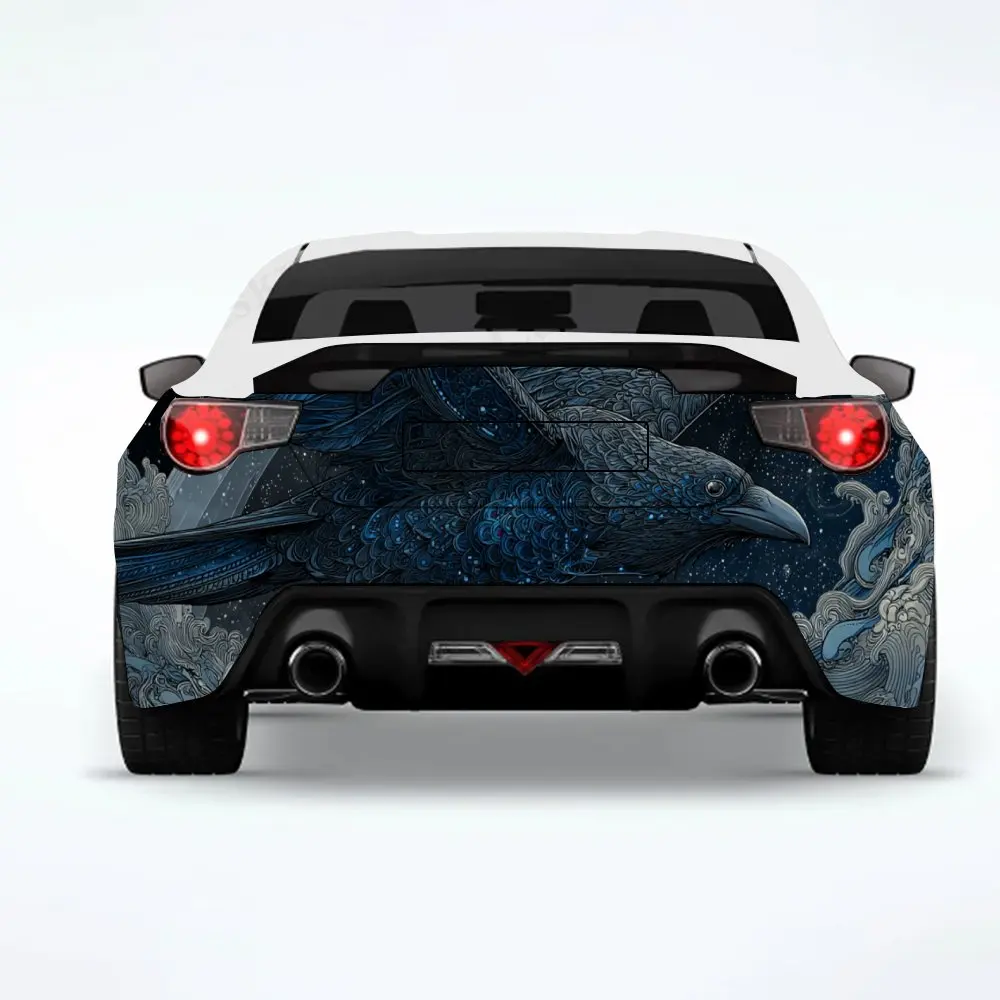 

Фэнтезийная гигантская птица в звездном небе, виниловая наклейка на заднюю часть автомобиля, водонепроницаемые самоклеящиеся виниловые наклейки для хвоста и бампера автомобиля,