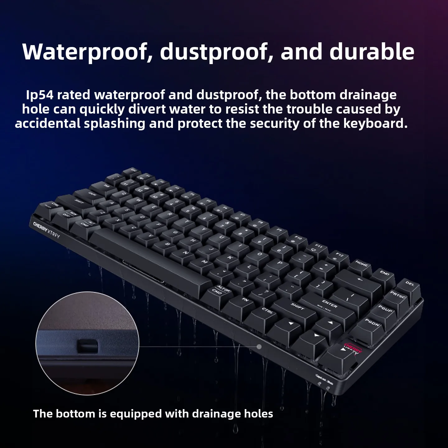Cherry K33 Wireless Tri-Mode RGB Membrane Keyboard IP54Waterproof Ergonomics E-sports Gaming/Office Desktop Keyboard