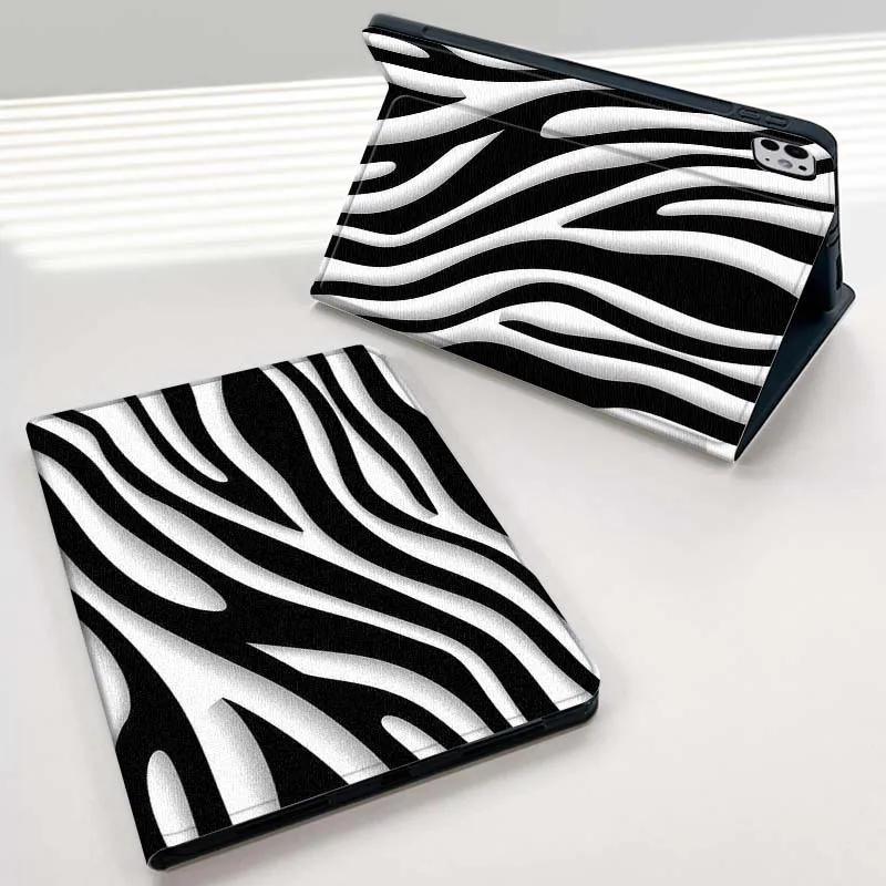 

Black Red Striped Art Pattern For iPad mini Air 1 2 3 4 5 6 7 6th 7th 9 11 13 M3 M2 gen 7.9 8.3 10.9 Inch 2025 Tablet Case