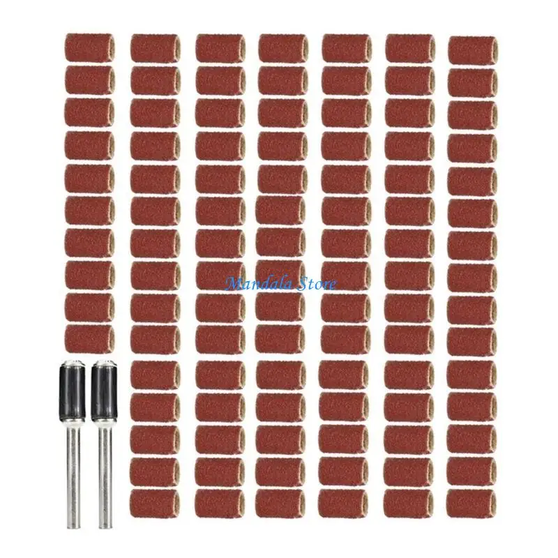 U2JC 102Pcs Sanding Drum Kits for Grinding Bands Sleeves Abrasive with Drum Mandrels