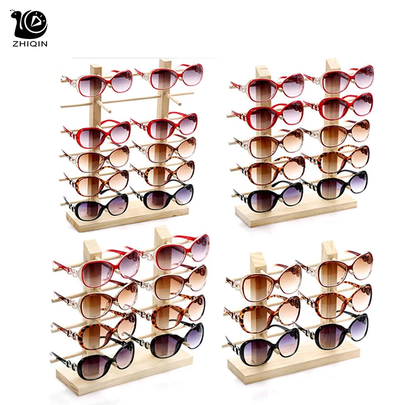 2Columns 3/4/5/6 Layer Wood Sunglasses Display Stand Glasses Storage Rack Sunglasses Organizer Holder Jewelry Display Rack