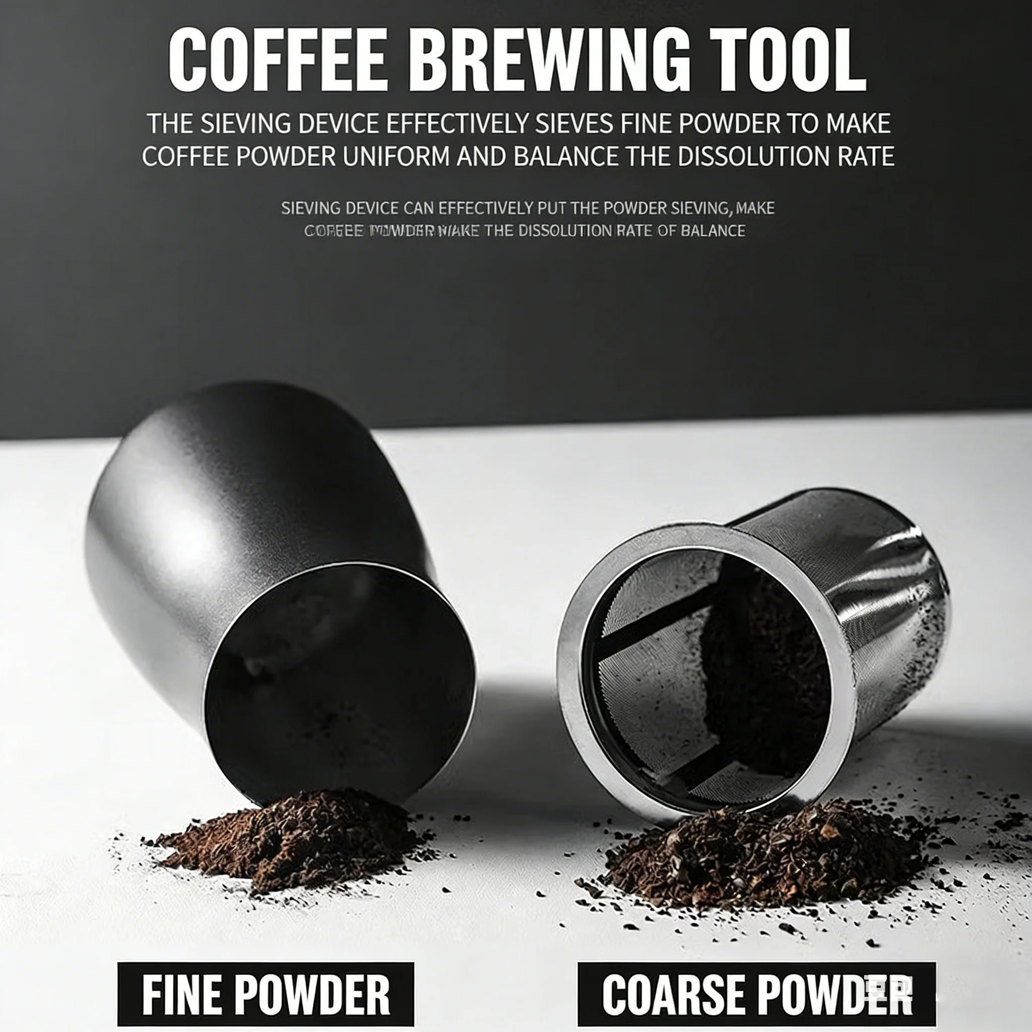 3 in 1 Coffee Powder Sifter Stainless Steel Fine Mesh Coffee Powder Filter Sifter Receiver Coffee Powder Filter Coffee Sieve