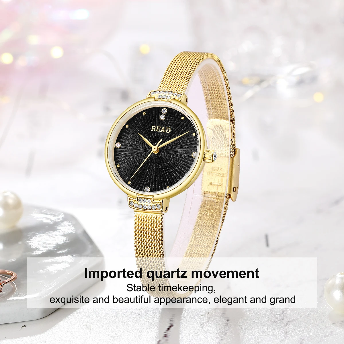 READ Women Quartz Watch | Blac - Stainless Mesh Band ulasan dan harga