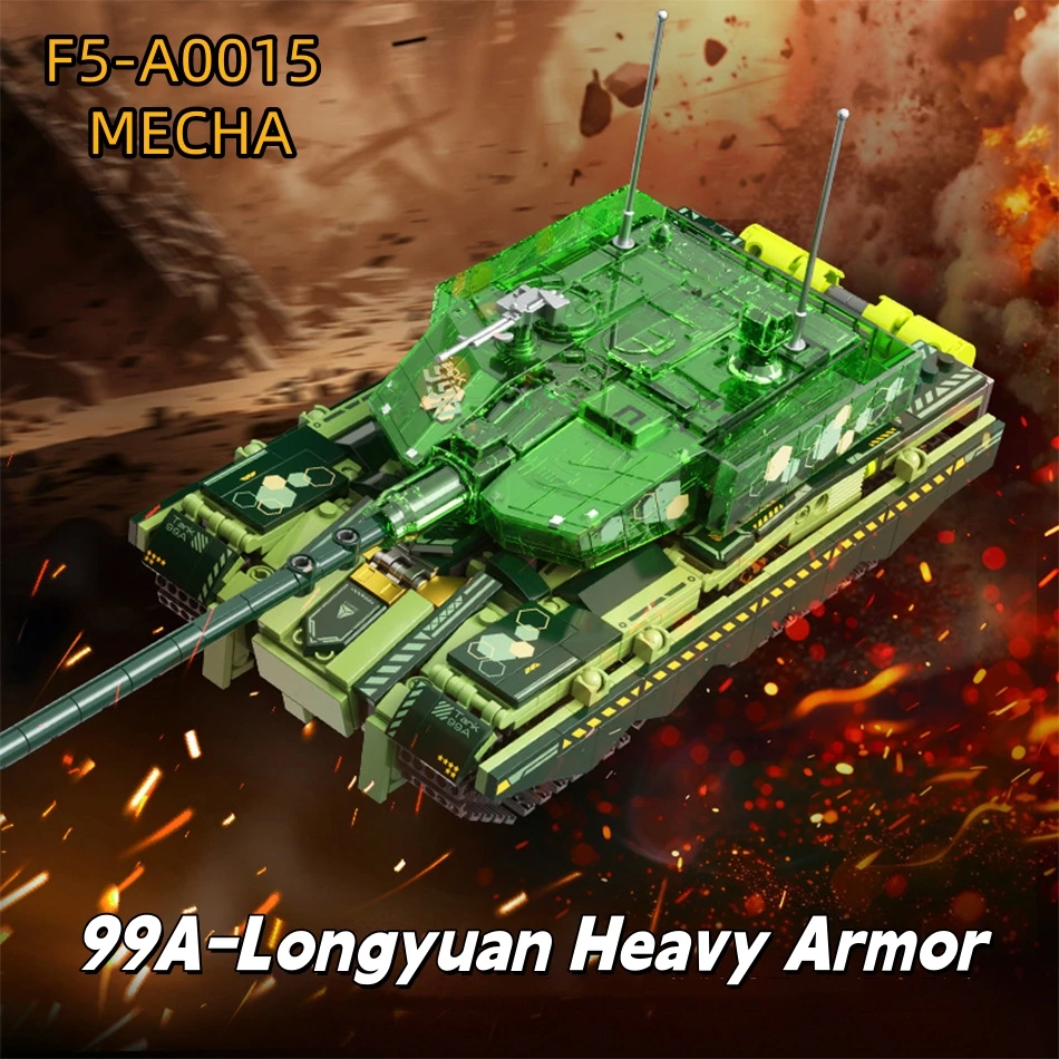 Originele Longyuan Heavy Armor Bouwstenen Transformeerbare Tank naar Armored Warrior Mecha Model Creatief Speelgoed Voor Kinderen Geschenken