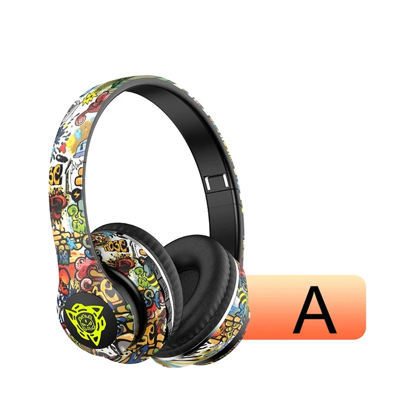 P35 Wireless Headset National Tide Graffiti Design Suitable for Mobile Phones Computers Sports Music Games Voice Calls