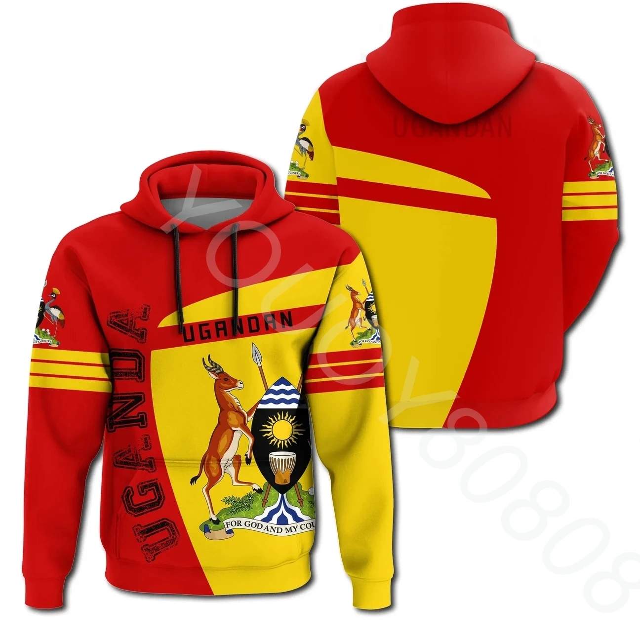 

Uganda Retro Spring African Hoodie Ancient Harajuku Style Sports Casual Print Zip Hoodie Sweater Jacket