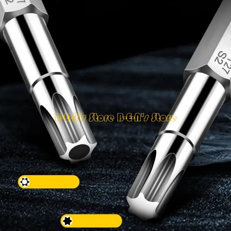 Y1AD 10Pack Torx Head Screwdriver Bit Set Shank Steel Security Screwdriver Tool Tamper Proof Screwdriver Bit