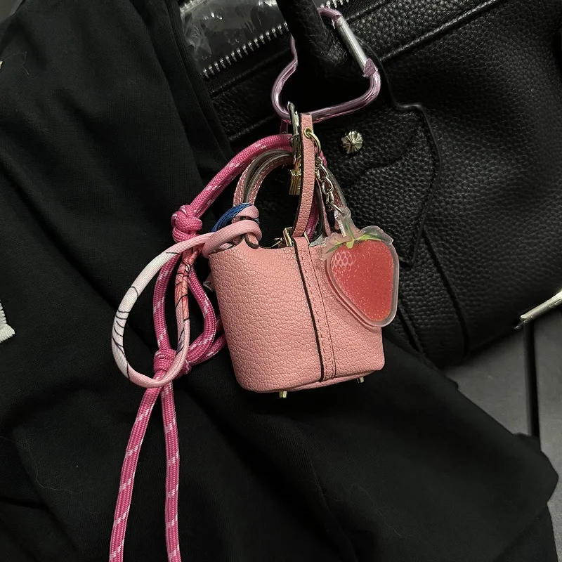 Bag Charms Miu Style Woven Bag Pendant Light Luxury Mini Bag Creative Hanging DIY Handbags Charms Accessories Decoration