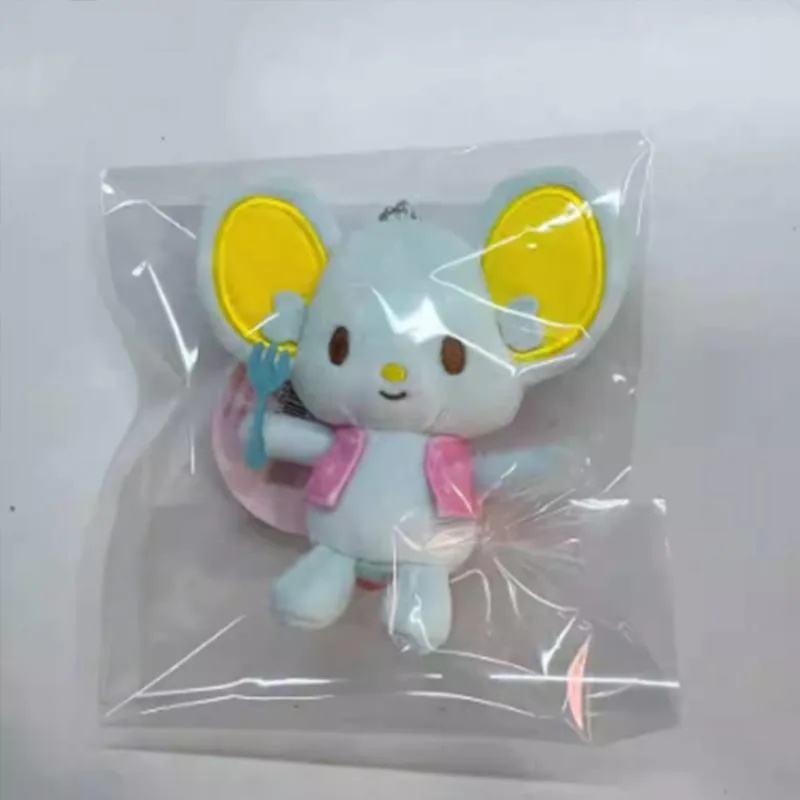 Kawaii Flandre tenant fourchette porte-clés en peluche doux en peluche pour sacs à dos charme ornement mignon Rat poupée sac charme accessoire