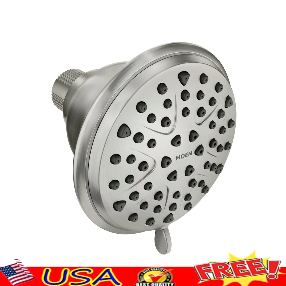 

8-режимная настенная насадка для душа, устойчивая к пятнам, матовый никель, экономия воды, вращающийся циферблат высокого давления, стандартный светильник для ванной комнаты