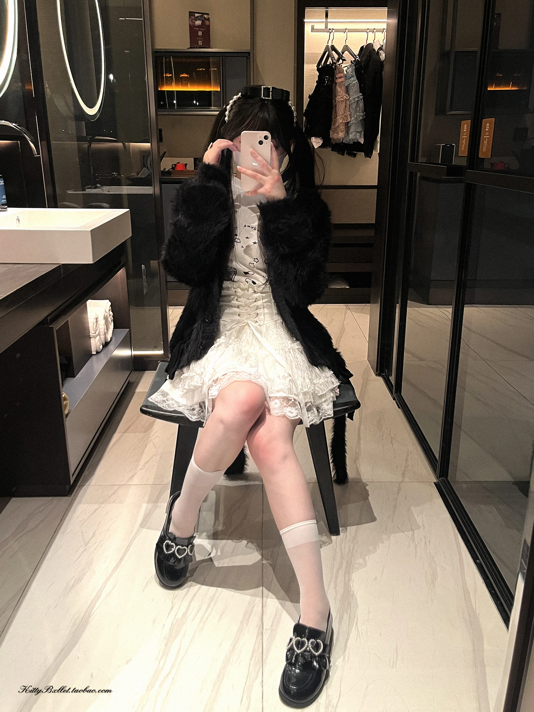 Japanese Mine Style Lace Splicing Short Skirts High Waist Lace-up A-line Heart Leather Buckle Sweet Versatile Mini Skirt Women