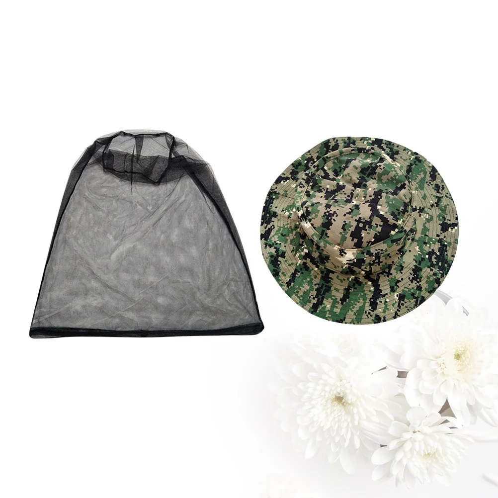 

Face Neck Protection Netting Hat Camouflage Green Camouflage Black Mesh Anti-Bite Lightweight Quick-Drying Water Resistant