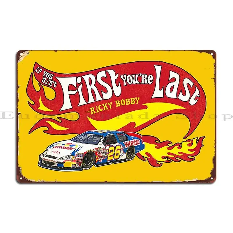 If You Ain T First You Re Last Hot Flames Metal Sign Painting Garage Cinema Iron Party Tin Sign Poster