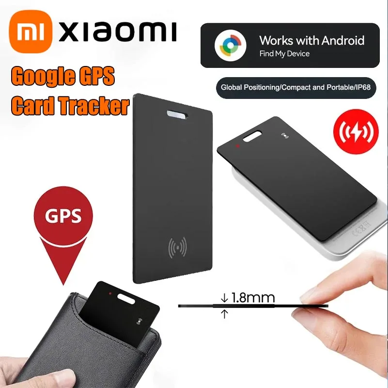 Xiaomi Google GPS 카드 추적기 무선 충전 지갑 안티 손실 장치 Android 또는 Apple 용 초박형 지능 로케이터
