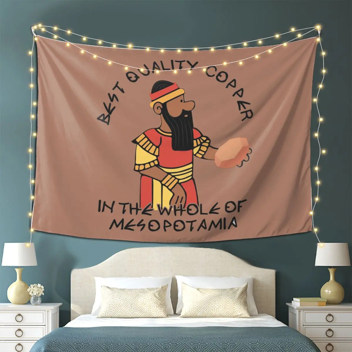 EA Nasir Complaint Tablet Copper Merchant Tapestry Wall Hanging Aesthetic Home Decoration Tapestries for Living Room Bedroom