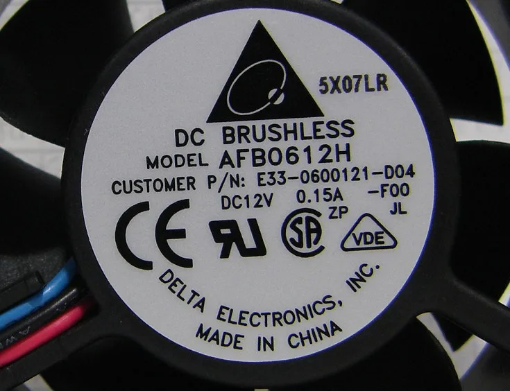 Ventilador de refrigeração delta afb0612h, 6cm 60mm dc 12v 0,15a de 3 velocidades para servidor