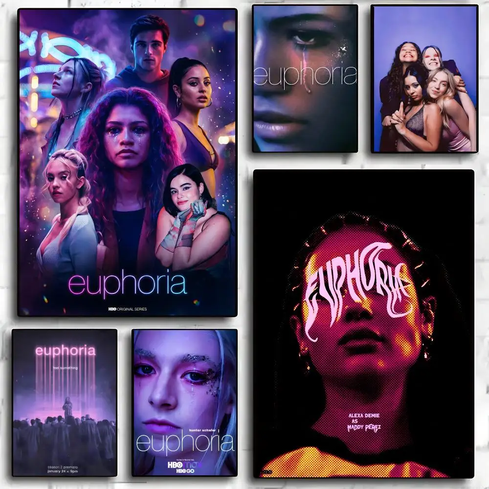 Euphoria TV Poster Waterproof Wall Art Sticker For Home Living Room Bedroom Bar Vintage Decor High Quality Print Gift
