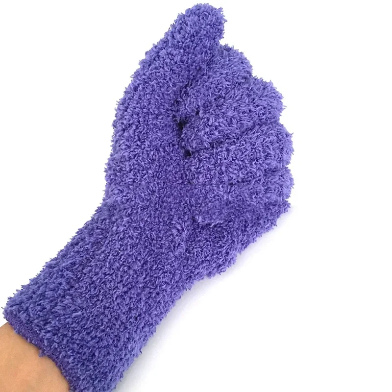 1pc Car Care Wash Cleaner Gloves Auto Detailing Dust Removal  Coral Super Soft Microfiber Cleaning  Velvet Knitted