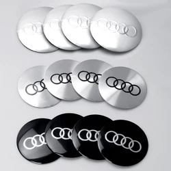 4pcs 56/60/65MM Auto Wheel Hub Cap Stickers Car Emblem Badge Decoration Decals for AUDI Sline Quattro RS A3 A4 B8 8P 8V A6 C7 A5