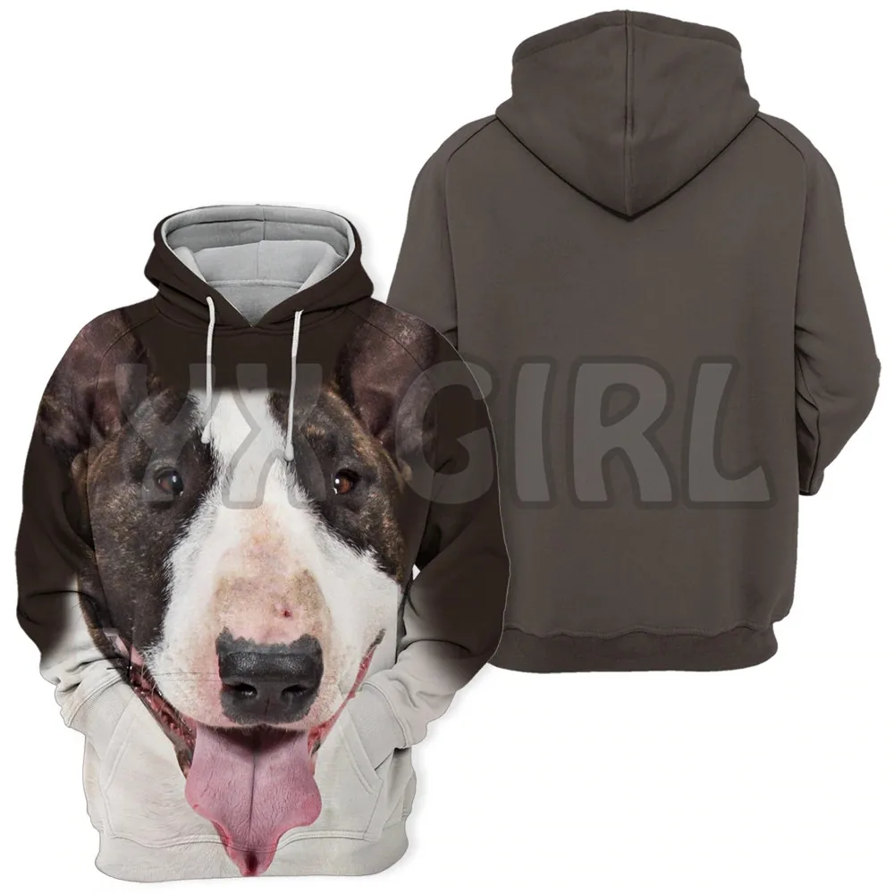 

Animals Dogs Bull Terrier 3D Printed Hoodies Unisex Pullovers Funny Dog Hoodie Casual Street Tracksuit