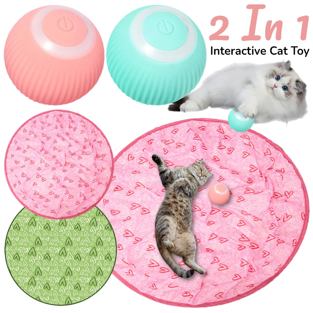 

2 in 1 Simulated Interactive Hunting Cat Toy Creative Funny Moving Bouncing Interactive Ball Cat Toys Automatic Rolling Balls