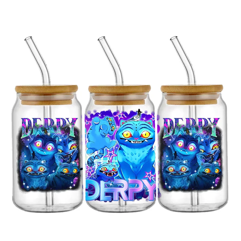 شيطان الصيادين فيلم Kpop عاشق هدية أنيمي مروحة الأشعة فوق البنفسجية DTF ملصقات جاهزة لنقل كوب التفاف مخصص لتقوم بها بنفسك الحرفية ل Libbey يمكن الزجاج