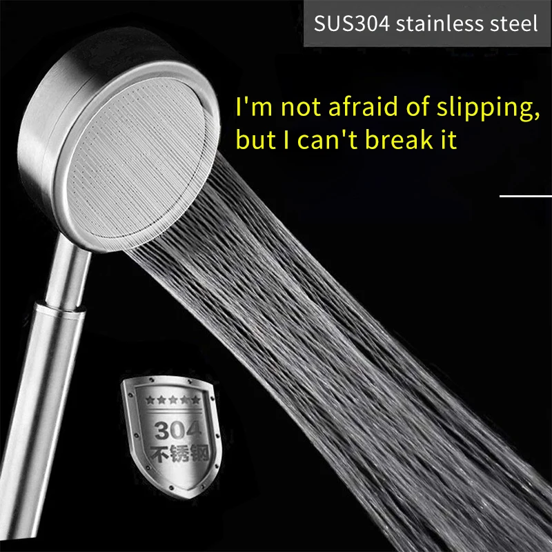 Shower Head 304 Stainless Steel Fall Resistant Handheld Wall Mounted High Pressure Bathroom Water Saving Rainfall Shower Head