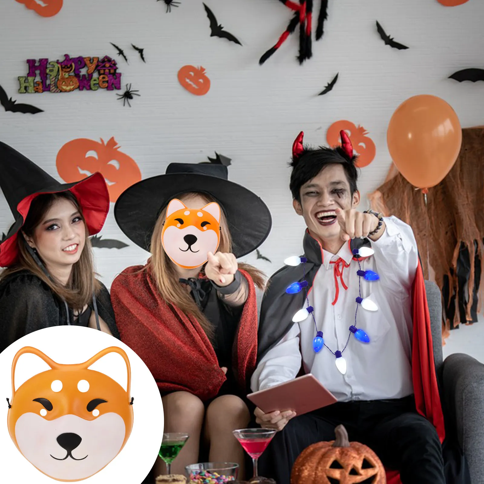Animal Face Mask Lightweight Comfortable Halloween Cosplay Mask Novelty Animal Masquerade Costume Masks Costume,