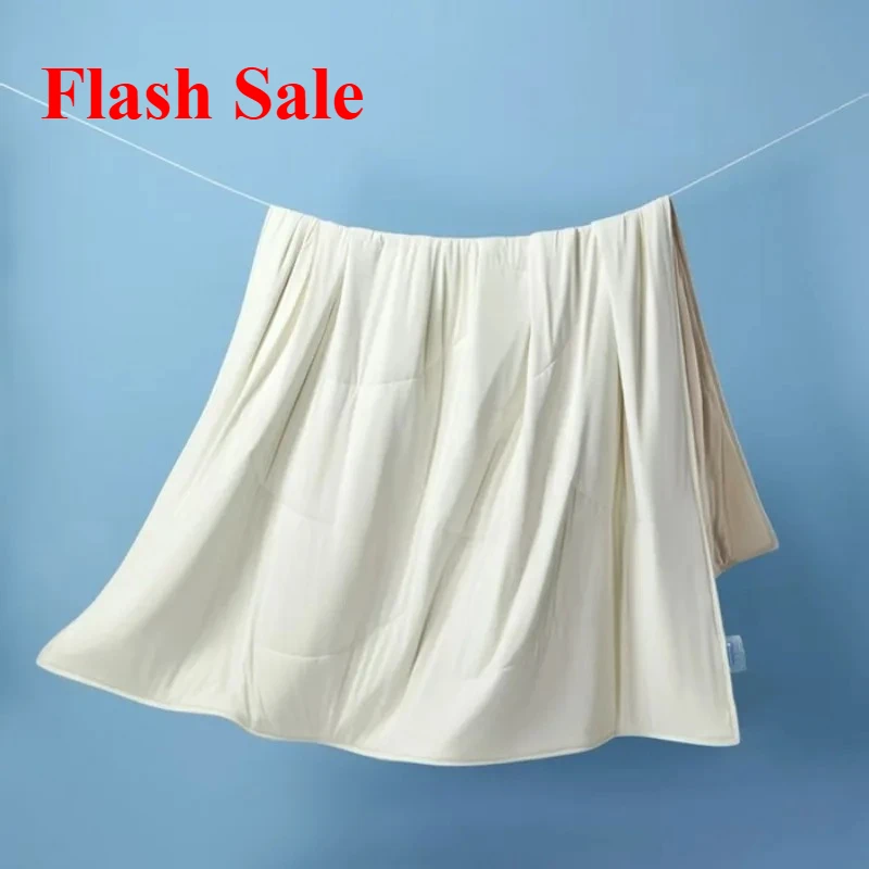 لحاف مكيف الهواء من الحرير الجليدي لعام 2025، لحاف شيا ليانغ قابل للغسل في الغسالة، قطن محبوك من جانب AB