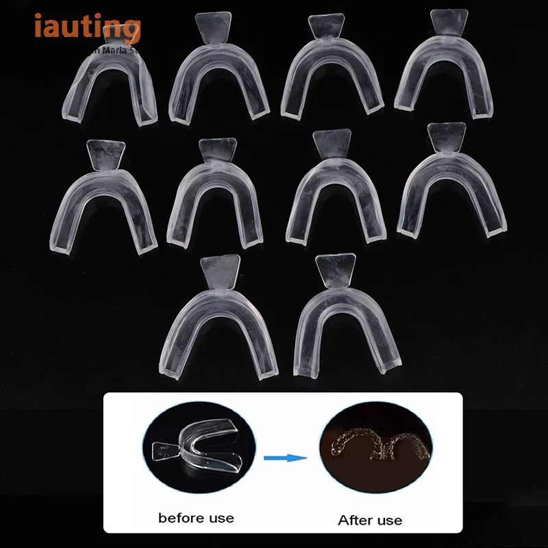 10Pcs Food Grade Silicone Teeth Protector Night Mouth Guard Tray For Bruxism Grinding Anti-snoring Boxing Sports Protection