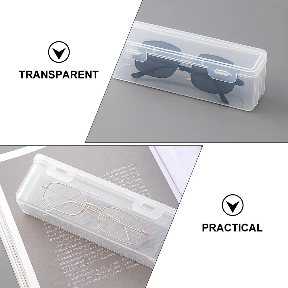 

2pcs Transparent Sunglasses Organizer Sturdy Plastic Storage Box Eyeglass Cases Display Holder for Eyewear Cosmetics Jewelry
