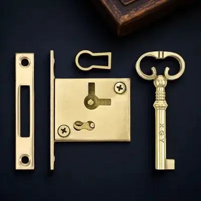 

Copper Cabinet Jewelry Box Style Closet Counters Keyway Drawer Anti-Theft Retro Mailbox Cupboard Display Showcase Lock