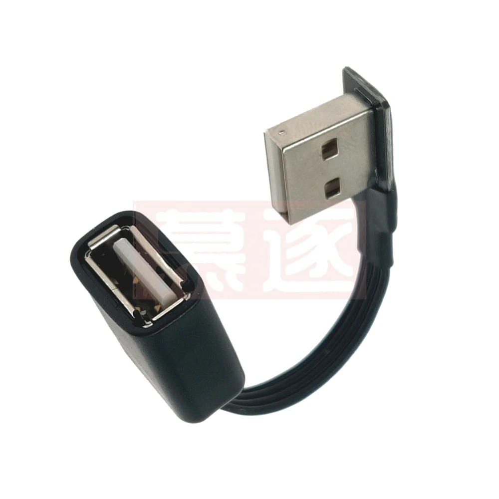 USB لينة سيليكون محول 2.0 ذكر إلى أنثى 90 درجة صعودا وهبوطا اليسار واليمين الكوع تمديد كابل الزاوية اليمنى تمديد dat