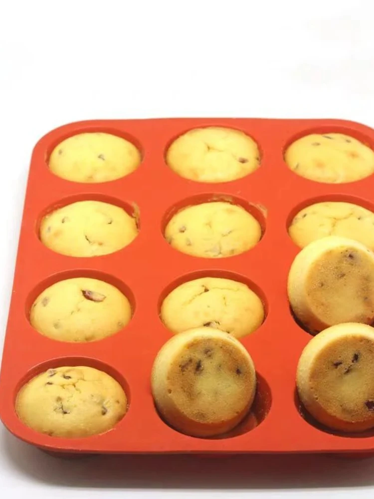 Moule en silicone antiadhésif à cavités pour mini-muffins, cupcakes, biscuits, fondant, pouding et gâteaux vapeur, outil de cuisson DIY
