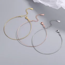 S925 Sterling Silver Electroplated 18k Gold Rose Gold Bracelet (19cm+5cm) Wedding Luxury Jewelry