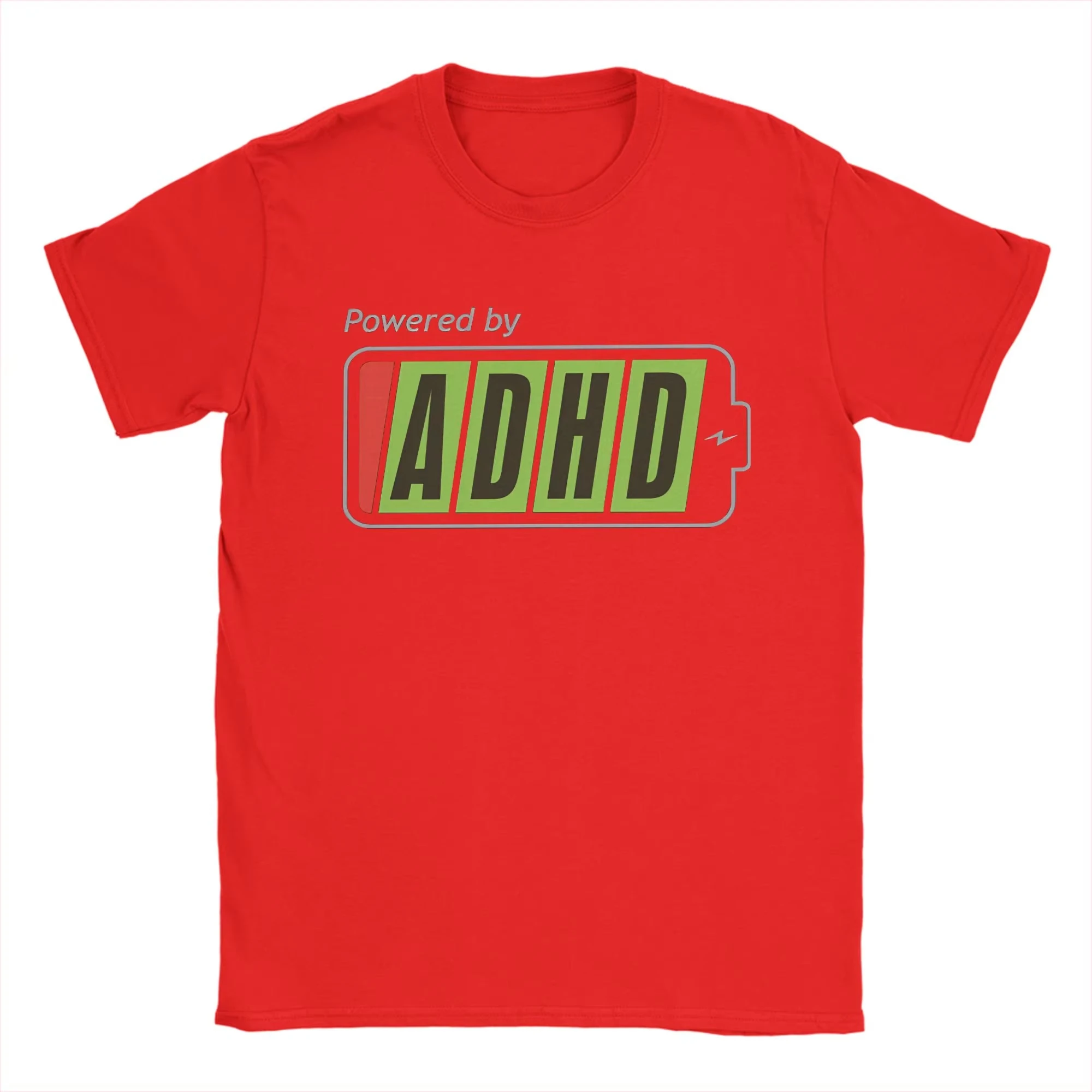 27 Men women T-Shirts Powered By ADHD Vintage Cotton Tees Short Sleeve T Shirt O Neck Clothes Summer