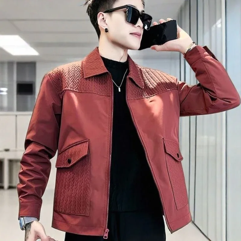 

2025 Новая мужская модная лоскутная куртка-карго, весна-осень, крутая прочная уличная одежда, повседневная верхняя одежда