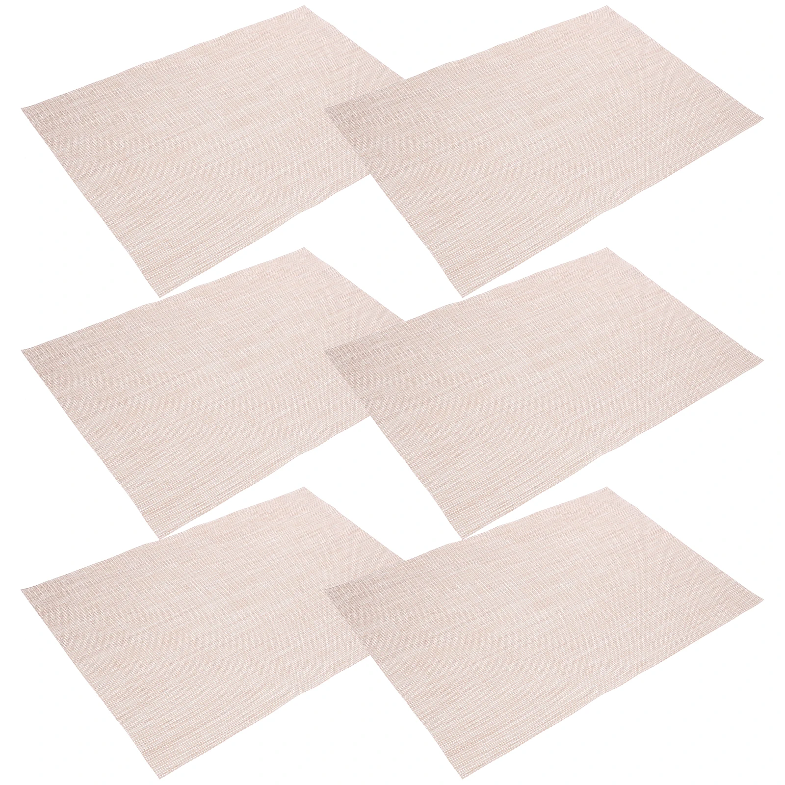 

6 Pcs Beige 2x2 Woven Washable Table Mats Bowl Coasters Dinner Desk Place Mats Protection Dining Decor