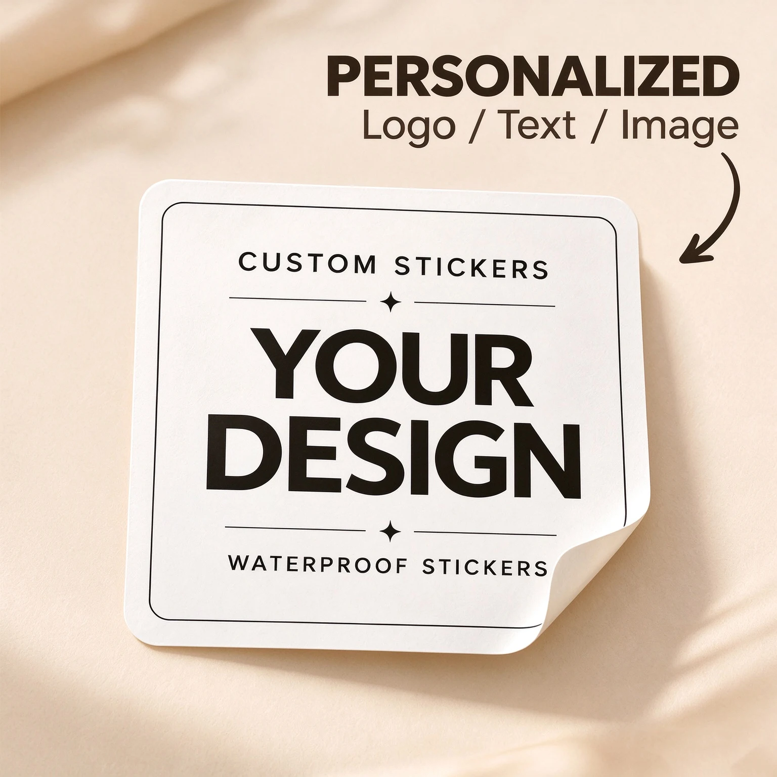 1‑96Pcs Square Custom Stickers, Personalized Text & Image Labels for Family & Friends, Gift Box Seals & Holiday Treat Bag Decor