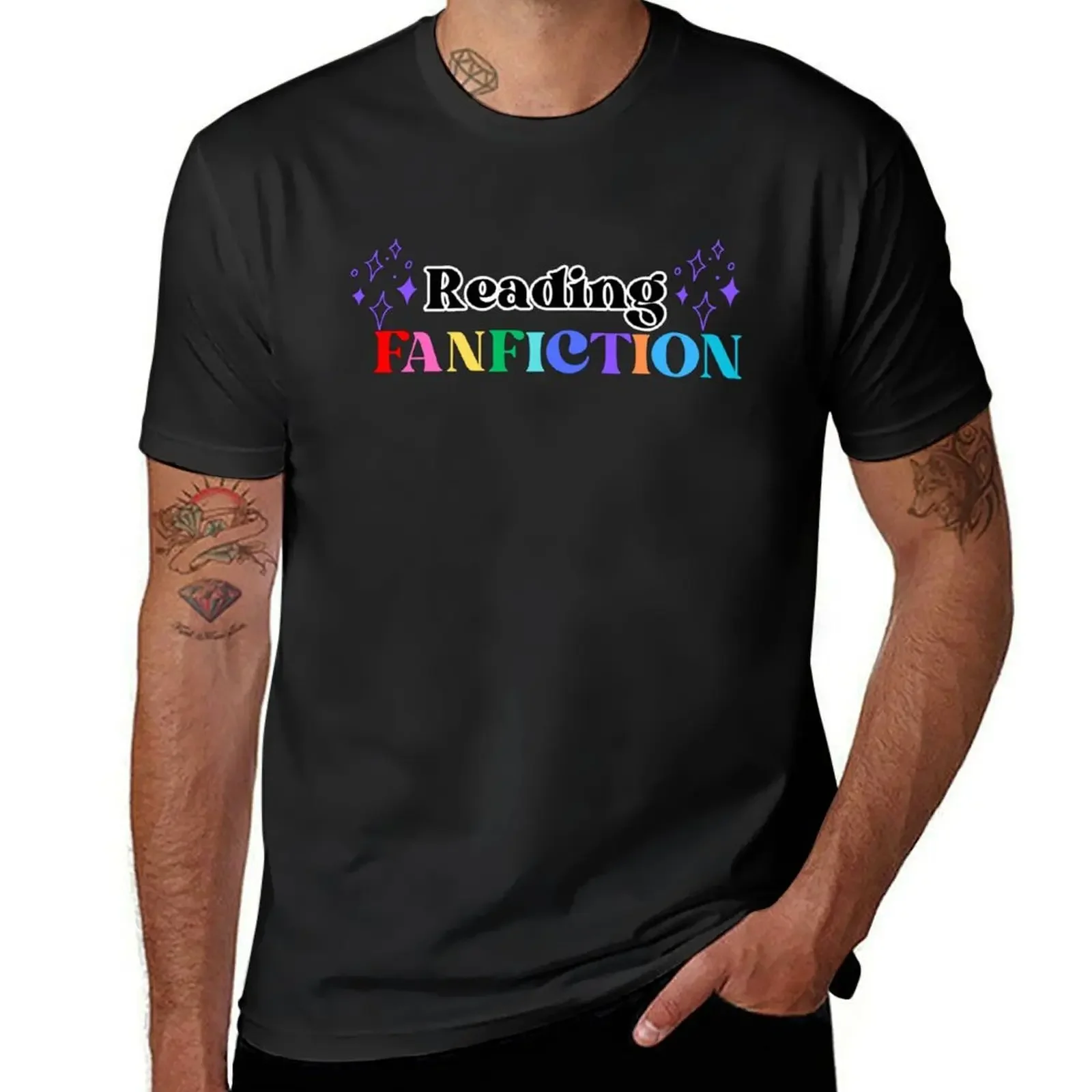 Reading Fanfiction Aesthetic Bookish Bookaholic Fanfiction Trope T-Shirt oversized t shirt mens graphic t-shirts