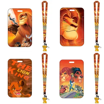 디즈니 Lion King 어린이 랜야드 ID 배지 거치대 ID 카드 케이스 키체인, 직원 간호사 의사 목 스트랩 문짝 카드 홀더