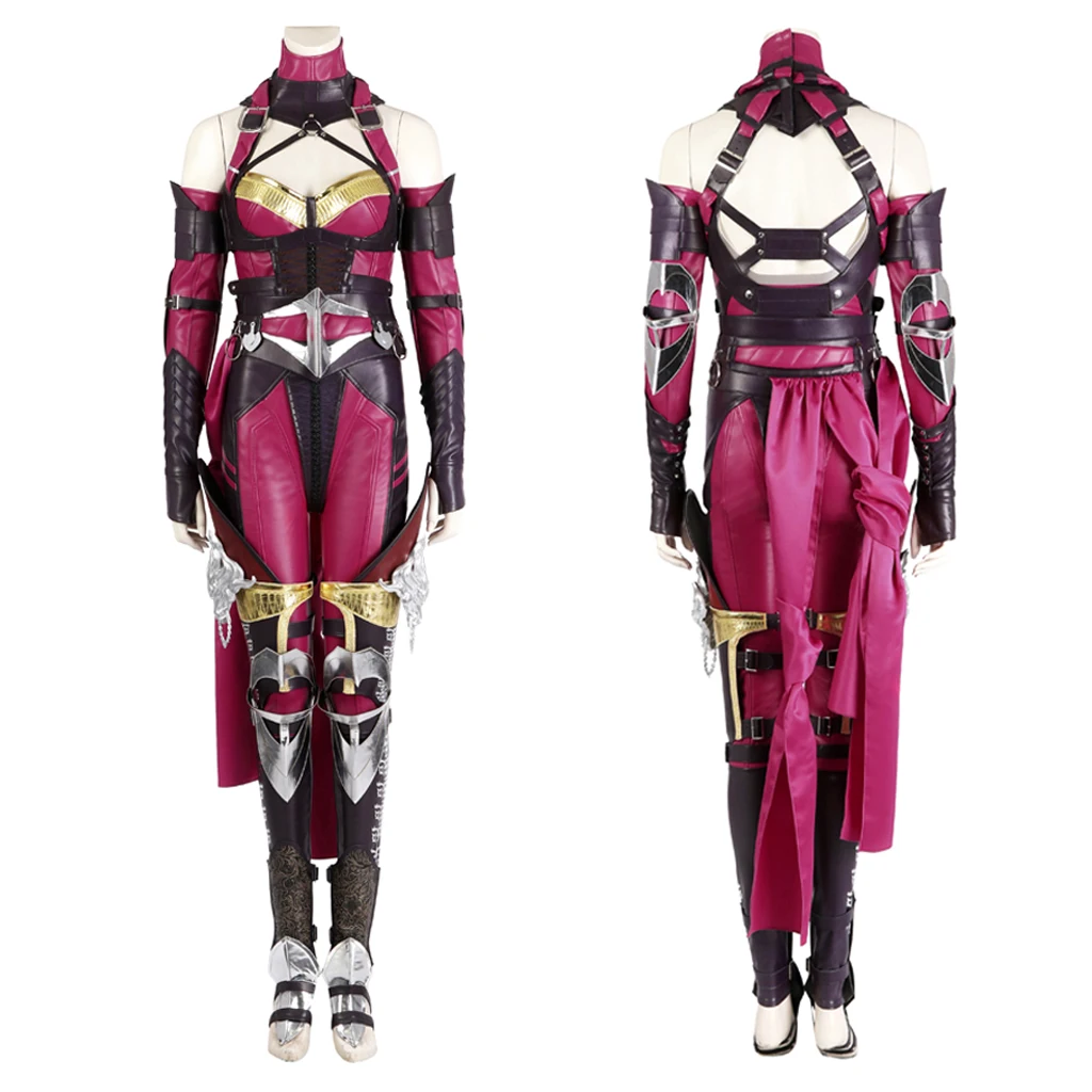 Jogo Mortal Kombat fantasia de cosplay feminina, roupa Mileena, terno roxo com máscara, terno carnaval de Halloween, MK1 de alta qualidade