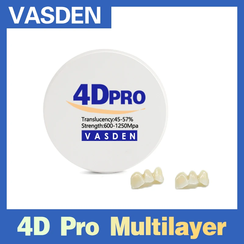 C2 C3 Kleur 4D PRO Meerlaagse Tandheelkundige Zirconia Blokken CadCam Materialen Zirkonium Schijf 98mm Blank Tandheelkundige Leveranciers Keramiek