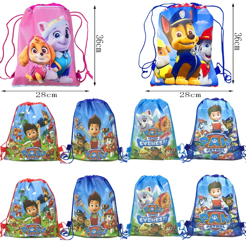 Paw Patrol Birthday Gift Bag Non-woven Drawstring Bag Kids Boy Girl Decoration Party Gift Shopping Travel Bags Toy Party Supplie