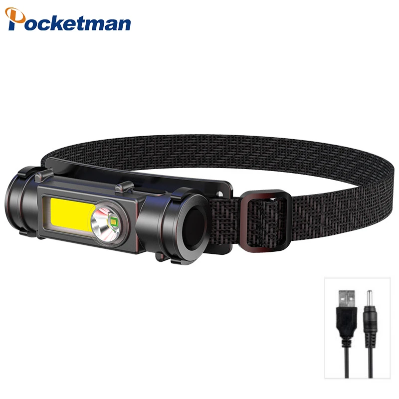 

USB Rechargeabl LED Headlamp with Magnet Headlight Built-in 18650 Battery Head Torch Portable Outdoor Camping Fishing Lantern