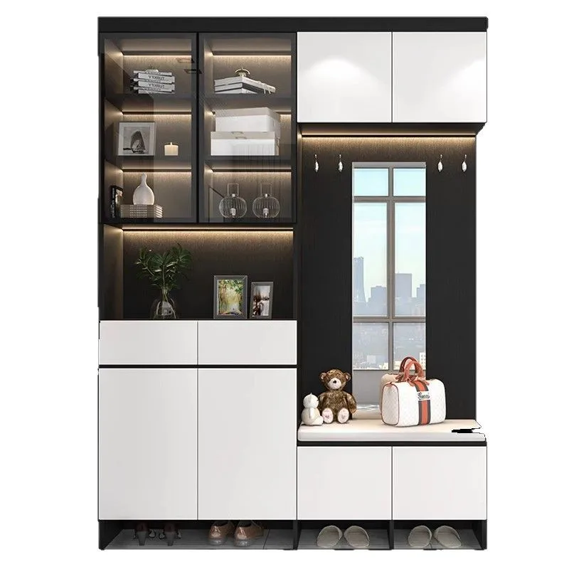 

Home shoe cabinet Entry door living room household light luxury screen entrance shoe cabinet integrated wine cabinet storage